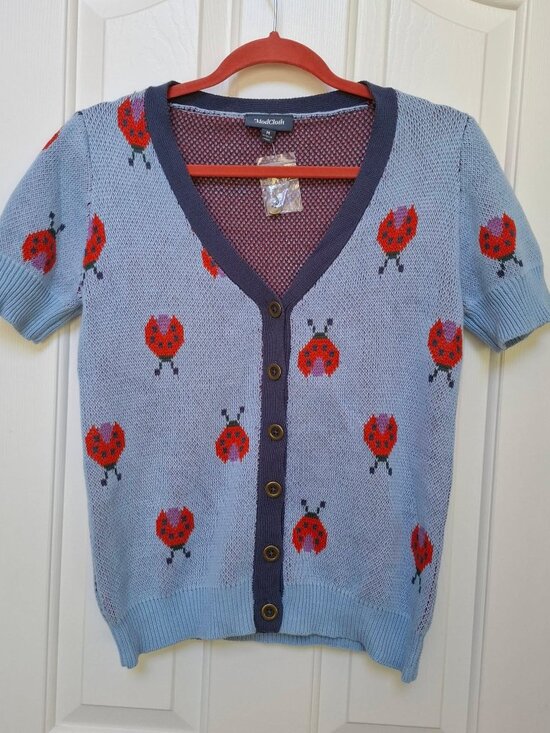 Modcloth Sweaters - NWT- Modcloth Ladybug Short Sleeve Sweater sz M